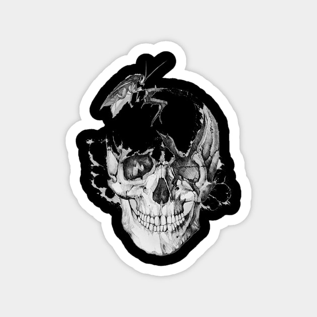 papa roach  skull Magnet by Jaksel Clothing