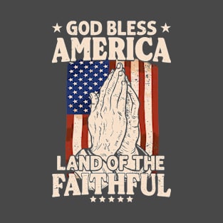 God Bless America Jesus American Flag Patriot Christian T-Shirt