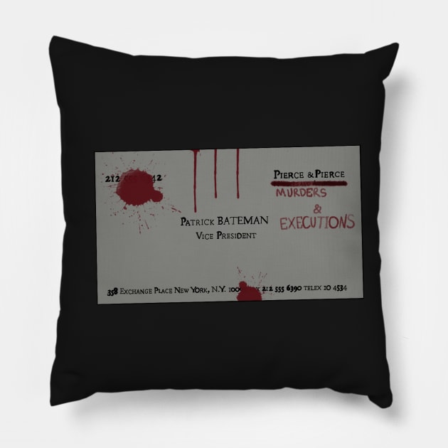 Patrick Bateman business card version 2 Pillow by strayheartbja