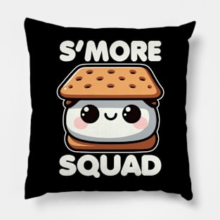 S'more Squad Funny S'more Camping Kawaii Cute Pillow