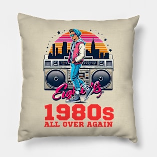 1980s All Over aGain: Retro, Vintage, Boombox Pillow