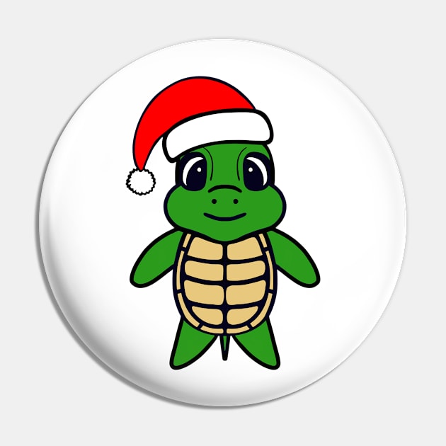 MERRY Christmas Turtle Lover Pin by SartorisArt1