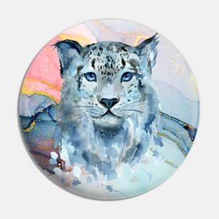 Painted Snow Leopard Pin