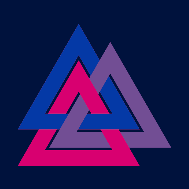 Bisexual Pride Interlocking Triangles by VernenInk