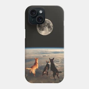 Dogs chasing the moon Phone Case