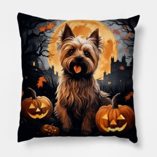 Cute Silky Terrier for Halloween Pillow