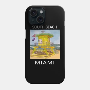 South Beach Lifeguard Tower in Miami Florida - Welshdesigns Phone Case