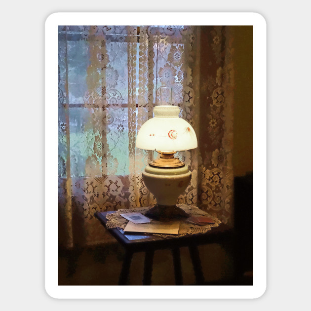 Interiors Parlor With Hurricane Lamp