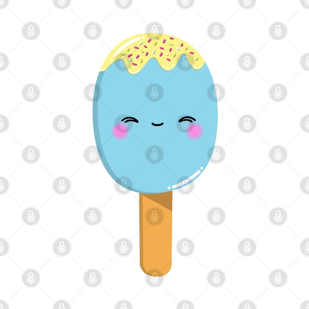 Cute blue lollipop, kawaii ice lolly, summer lolly, summer food by Catphonesoup