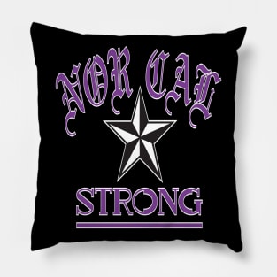 NOR CAL STRONG DESIGN #1-PURPLE/WHITE BORDER Pillow