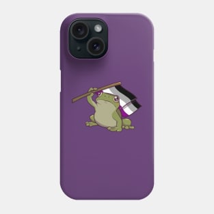 Asexual Pride Flag-Holding Frog Phone Case