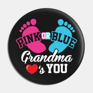 Baby Shower Pink or Blue Grandma Loves You Pregnancy Pin