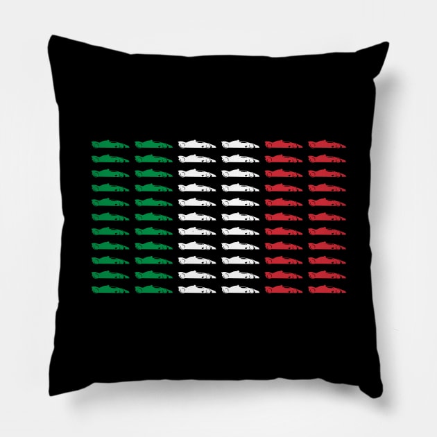 Italian Flag F1 Design Pillow by DavidSpeedDesign