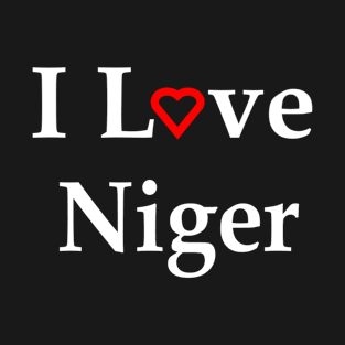 I Love Niger Red Heart Text For Dark Colors T-Shirt