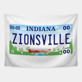 Zionsville Indiana License Plate Tapestry