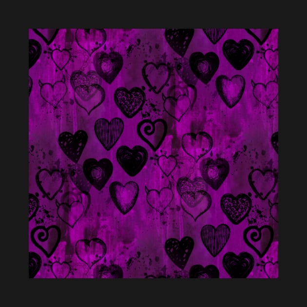 Purple Grunge Hearts by KirstenStar 