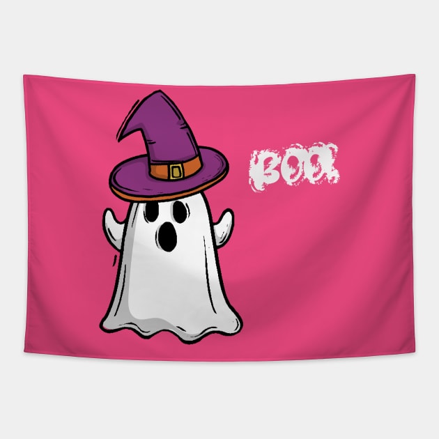 Boo Witch Hat Ghost Tapestry by Dizzyland