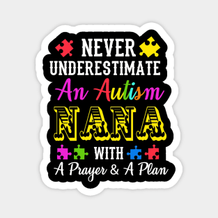 Never Underestimate An Autism NANA T Shirt Awareness Magnet