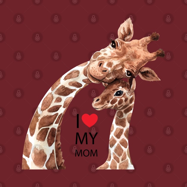 giraffe mom baby by Mako Design 