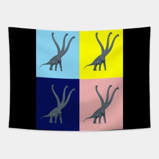 Three-Necked Dinosaur - Multicolor | Long Neck Dino Tapestry