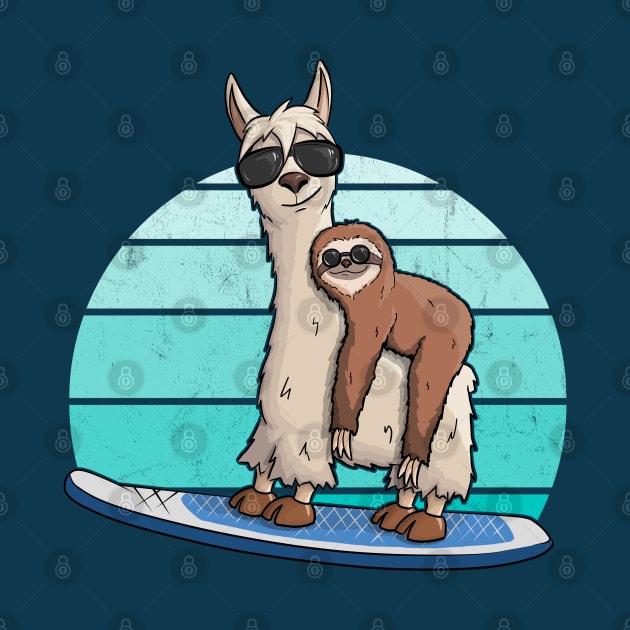 Sloth on Llama Stand Up Paddle SUP by SkizzenMonster