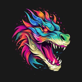 Colorful Fierce Dragon Head T-Shirt