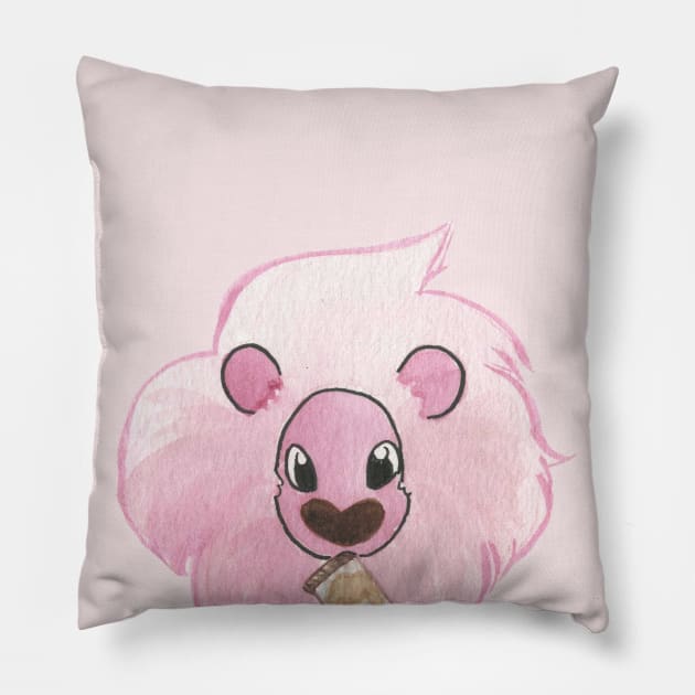 Lion Snacks Pillow by AmberStone