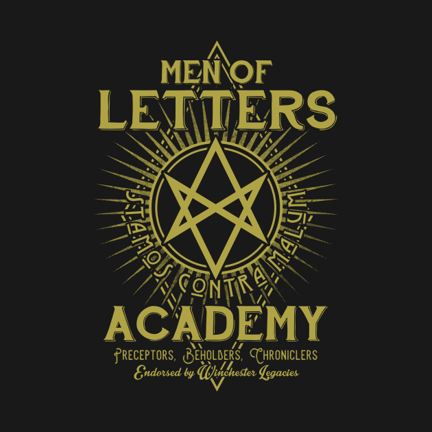 Men of Letters Academy Supernatural TShirt TeePublic