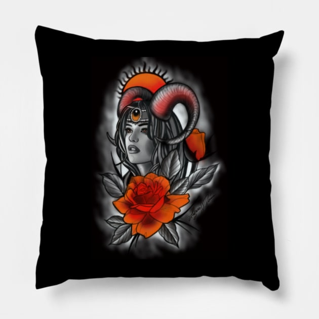 Aries Pillow by Lazrartist