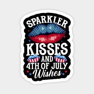 Sparkler Kisses and 4th of July Wishes for Independence Day Magnet