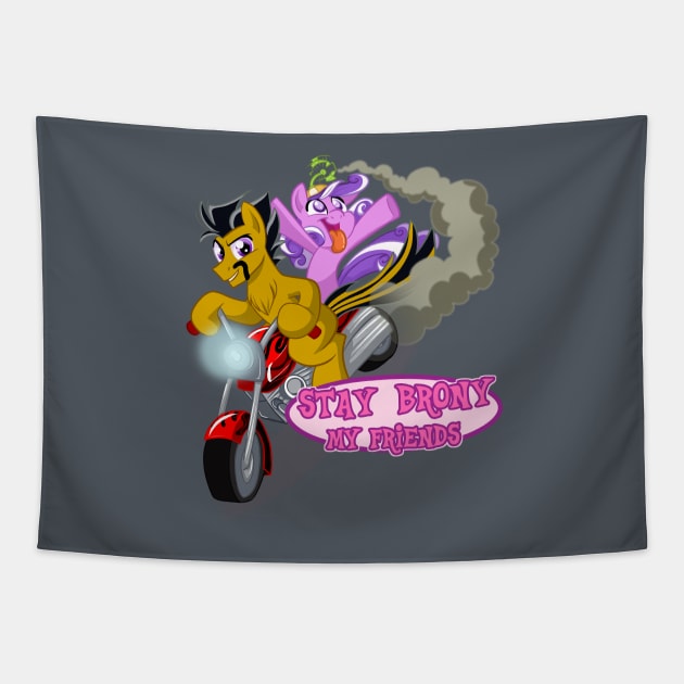 Stay Brony My Friends Bikers Tapestry by Dustykatt