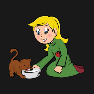 Girl with funny cat T-Shirt