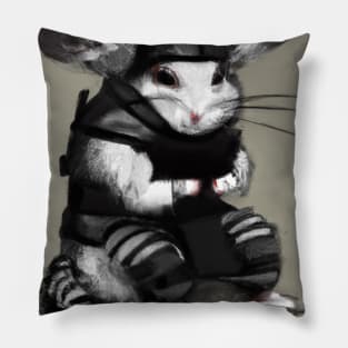 Chinchilla in a ninja costume Pillow