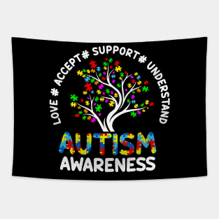 Autism Love Accept Support Autistic Autism Awareness Tapestry