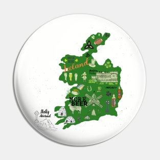 St Patrick Day Irish Map More Beer T-shirt Pin