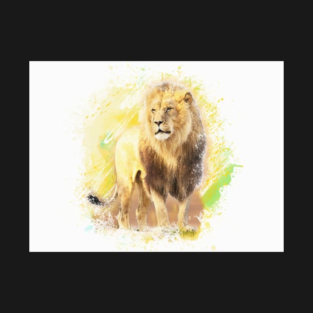 Lion Animal Wildlife Jungle Nature Safari Adventure Discovery Africa Digital Painting by Cubebox