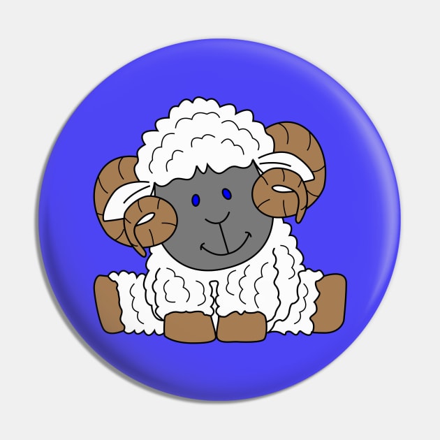 Fluffy White Ram Pin by Greylady2016