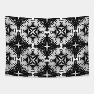 Gothic pattern black and white decorative floral Tapestry