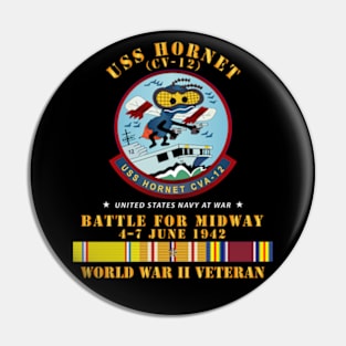 USS Hornet (CV-12) - Battle for Midway - WWII Veteran w PAC SVC Pin