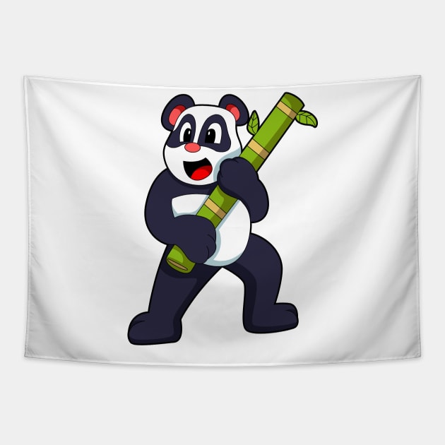 Panda with Bamboo Tapestry by Markus Schnabel