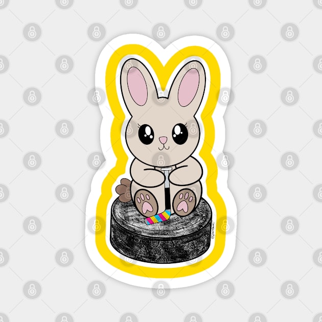 Pride Puck Bunny (Pansexual) Magnet by jberoldart