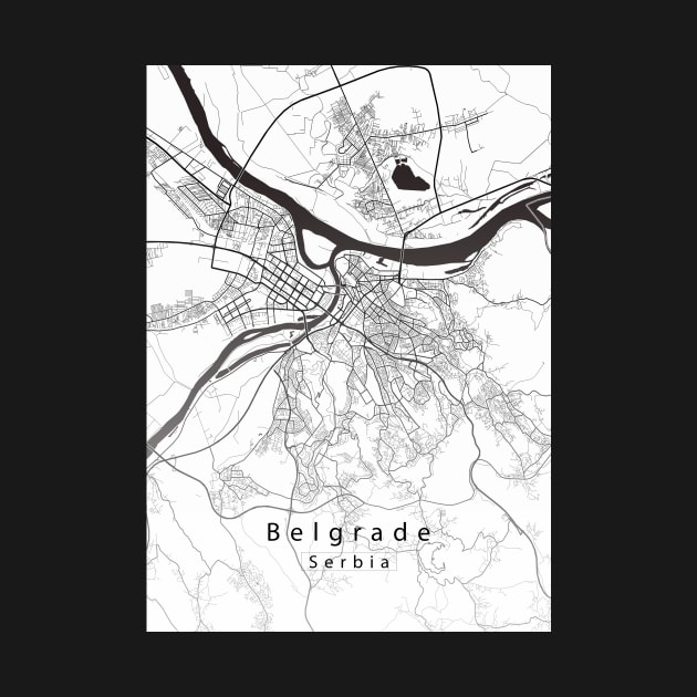 Belgrade Serbia City Map by Robin-Niemczyk