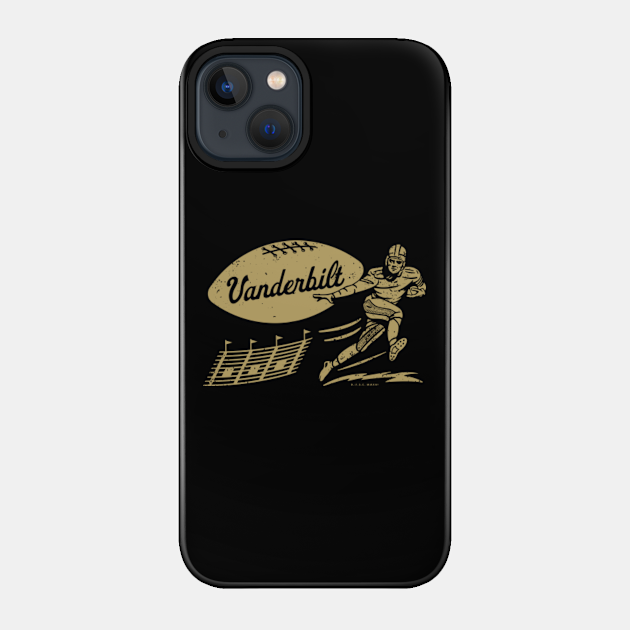 Vintage College Football - Vanderbilt Commodores (Gold Vanderbilt Wordmark) - Vanderbilt Commodores - Phone Case