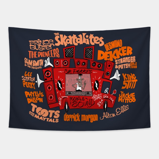 Ska Reggae Mobile Sound System Tapestry by Gotta Dance