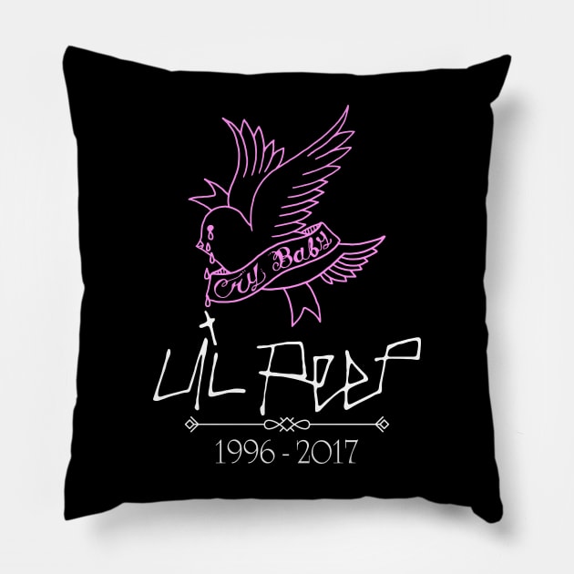 Lil-Peep Rapper Cry baby Hell Boy Pillow by Hobbs Text Art