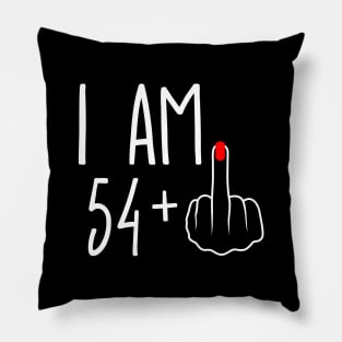 Vintage 55th Birthday I Am 54 Plus 1 Middle Finger Pillow