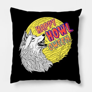 happy HOWL oween - Halloween Wolf Pillow