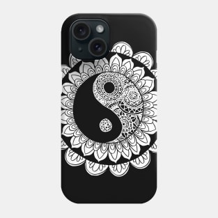 Yin Yang Mandala Black and White Phone Case