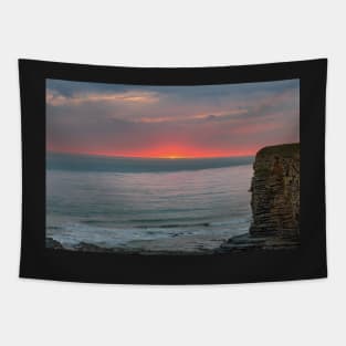 Sunset from Nash Point, Glamorgan Heritage Coast, Wales Tapestry