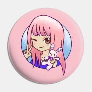 Pink Haired girl - Megan/Leah/LD Lizzie Cutie girl Pin